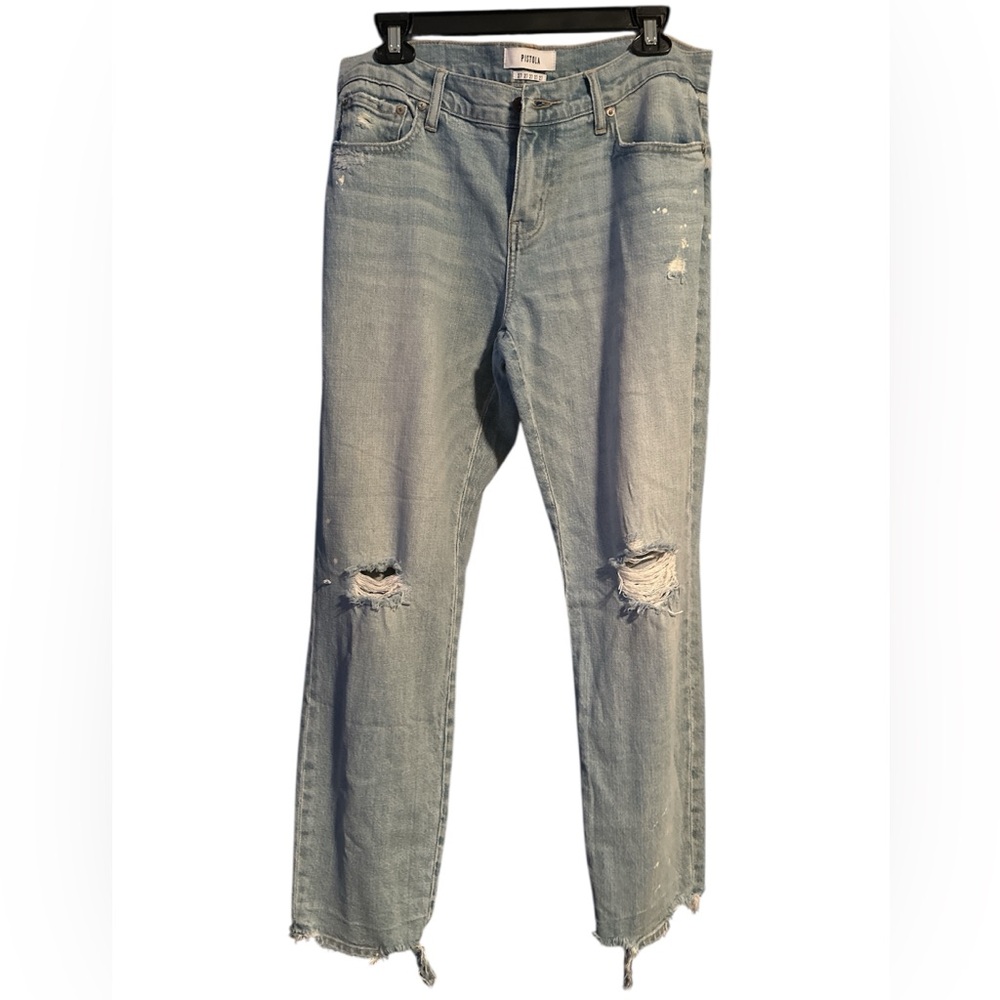 PISTOLA Distressed Light Blue Skinny Jeans